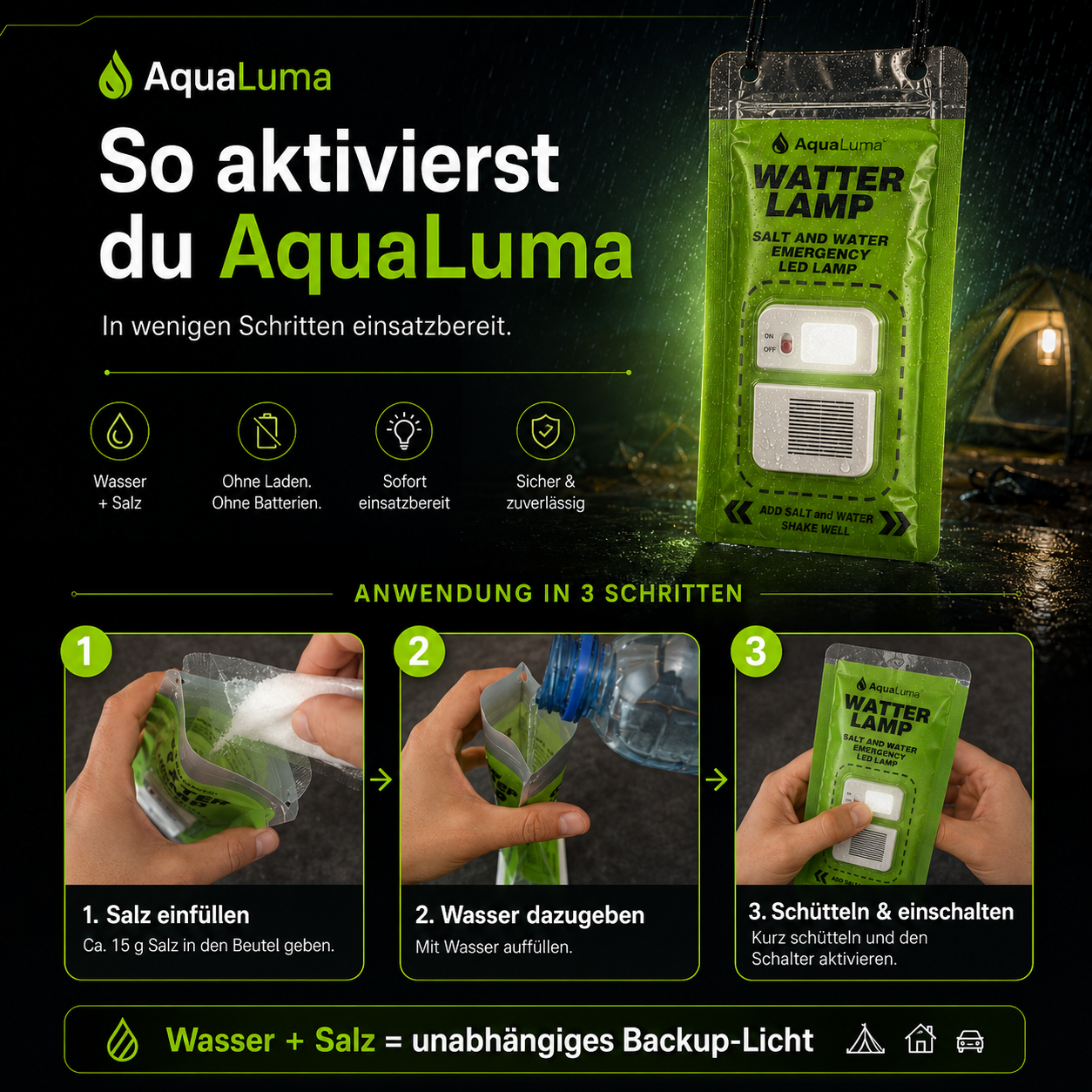 AquaLuma – Licht, wenn du es wirklich brauchst