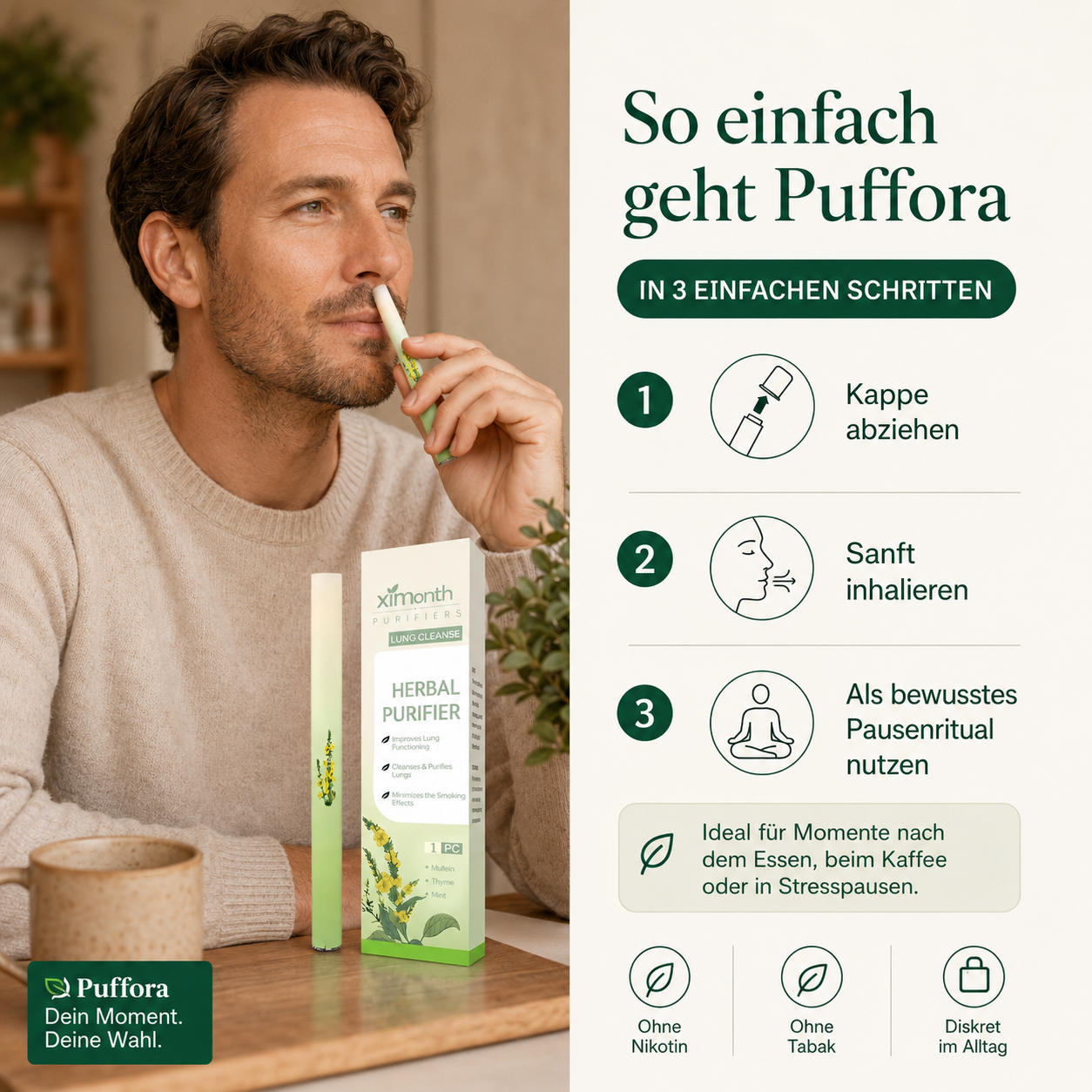Puffora - Wenn die Pause nach Zigarette ruft.